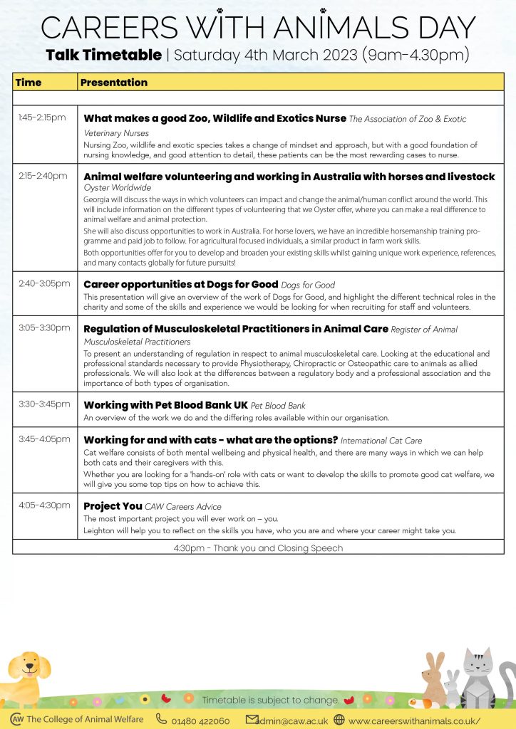 Virtual – Careers With Animals Day Virtual – Careers With Animals Day